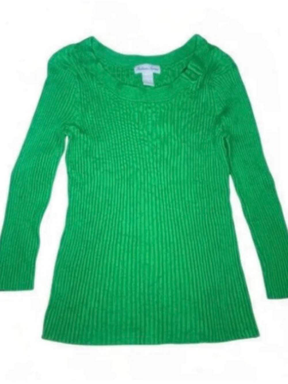 Fashion Avenue Green Ribbed Pullover Top XL